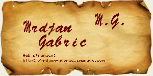 Mrđan Gabrić vizit kartica